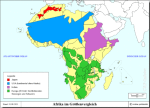 Geopolitik - Afrika im Größenvergleich