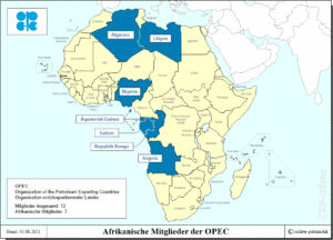 Afrika - afrikanische Mitglieder der OPEC