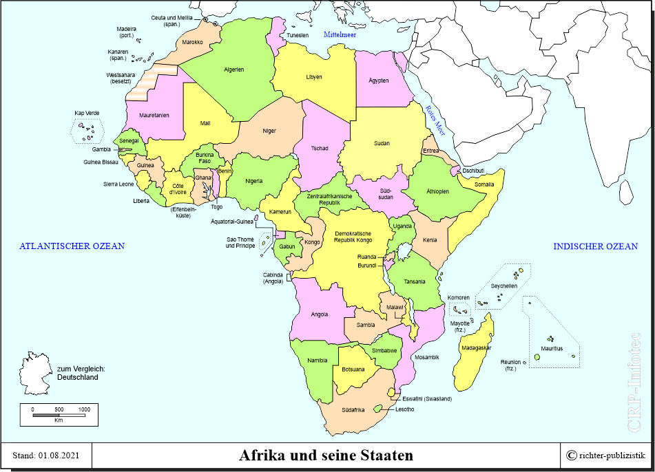 Weltkarte Afrika Länder | Rurradweg Karte