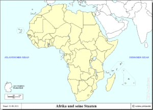 Afrika und seine Staaten (Karte ohne Ländernamen)