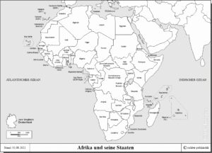 Afrika und seine Staaten (Karte mit Ländernamen)