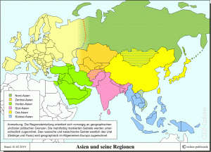 Asien und seine Regionen (Übersichtskarte)