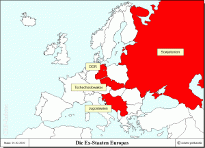 Die Ex-Staaten Europas - Staaten, die sich nach 1989 aufgelöst haben