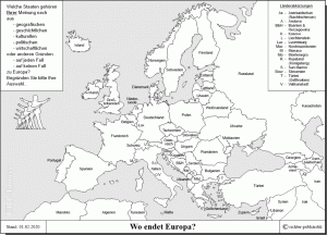 Wo endet Europa? - Grafik in schwarz-weiß