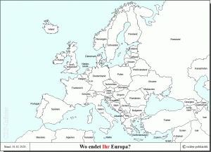 Wo endet Europa? - Vordruck für Arbeitsfolie