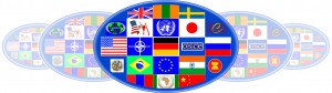 Flaggenkreis internationaler Organisationen und Staaten