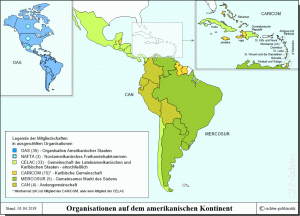 Organisationen auf dem amerikanischen Kontinent (Karte)