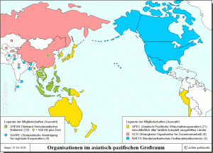 Organisationen im asiatisch-pazifischen Großraum (Karte)