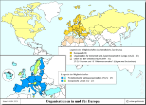 Organisationen in und für Europa (Karte)