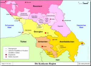 Politische Gliederung der Kaukasus-Region