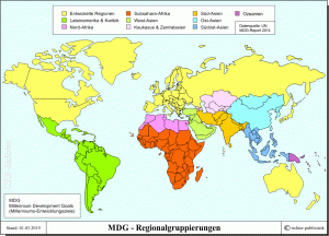 Globale Einteilung der Regionalgruppierungen gemäß MDG
