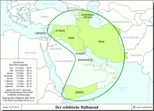 Der schiitische Halbmond - Länder mit bedeutsamen Anteil von Schiiten
