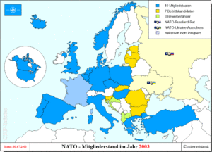 NATO - Mitgliedstaaten, Beitrittskandidaten und Bewerberländer im Jahr 2003