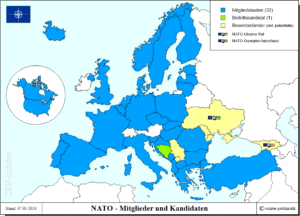 NATO - Mitgliedstaaten, Kandidaten und Bewerberländer - inklusive mögliche Norderweiterung