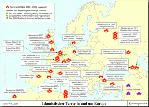 Islamistische Terroranschläge in und um Europa (aktueller Stand)