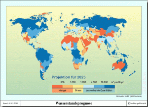 Wasser - Wassermangel und Wasserstress - Prognose für 2025