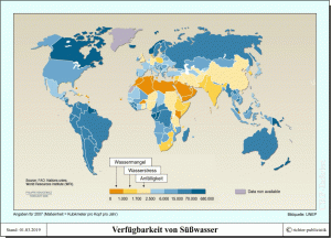Wasser - die globale Verteilung des Süßwassers (Karte)