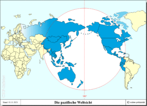Die pazifische Weltsicht (Kartengrafik)