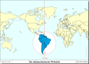Die südamerikanische Weltsicht (Kartengrafik)